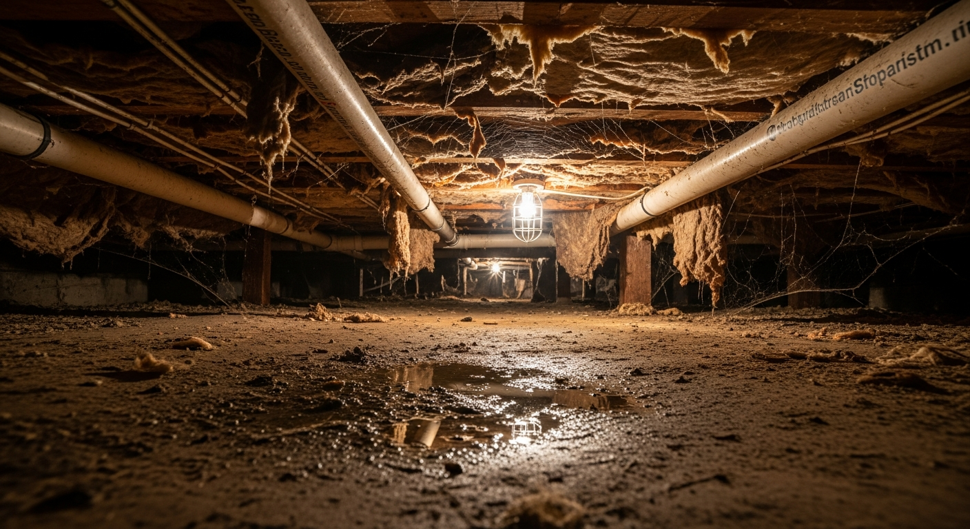 Damp, moldy crawl spaces